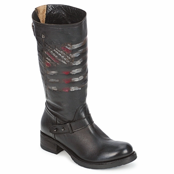 Chaussures Femme Boots Strategia ENRO Noir imprimé drapeau