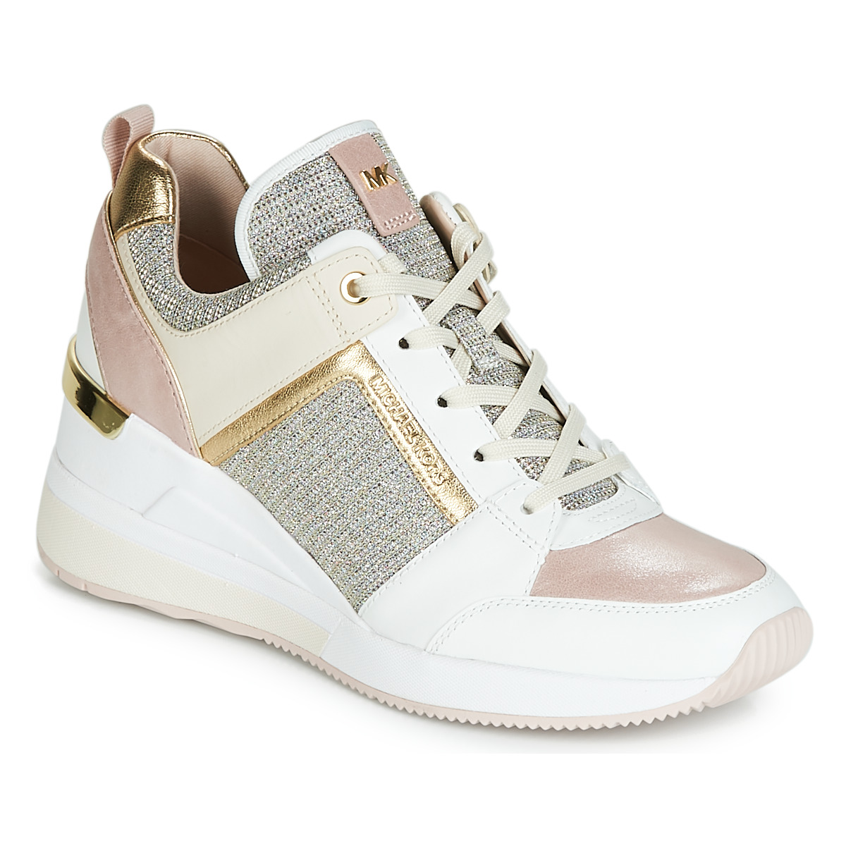 Schuhe Damen Sneaker High MICHAEL Michael Kors GEORGIE Weiß / Golden