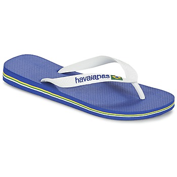 Schuhe Zehensandalen Havaianas BRASIL LOGO Weiß / Marineblau