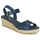 Schuhe Damen Leinen-Pantoletten mit gefloch Betty London GIORGIA Marineblau