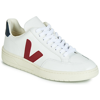 Schuhe Sneaker Low Veja V-12 LEATHER Weiß / Blau / Rot