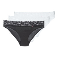 Sous-vêtements Femme Culottes & slips DIM COTON FEMININE X 3 Noir / Blanc