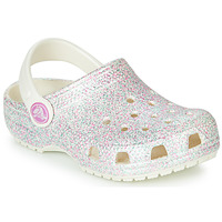 Chaussures Enfant Sabots Crocs CLASSIC GLITTER CLOG K Blanc