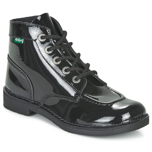 Chaussures Femme Boots Kickers KICK COL Noir Verni
