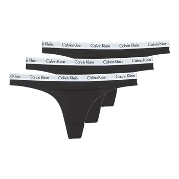 Sous-vêtements Femme Strings Calvin Klein Jeans CAROUSEL THONG X 3 Noir