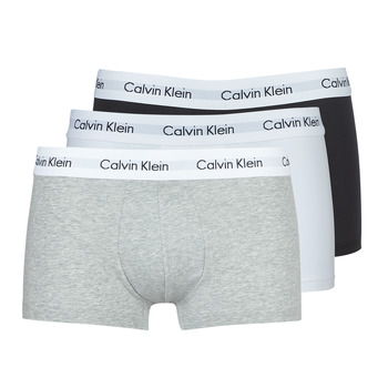 Unterwäsche Herren Boxer Calvin Klein Jeans COTTON STRECH LOW RISE TRUNK X 3 Weiß / Grau