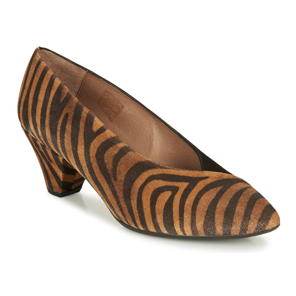 Chaussures Femme Escarpins Wonders I7601-ZEBRATO-CUERO-ANTE-NEGRO Marron