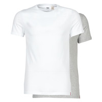 Kleidung Herren T-Shirts Levi's SLIM 2PK CREWNECK 1 Weiß / Grau