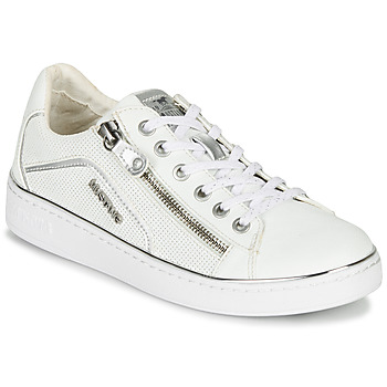 Schuhe Damen Sneaker Low Mustang 1300-303-121 Weiß / Silber