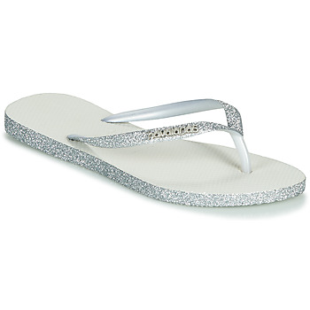 Schuhe Damen Zehensandalen Havaianas SLIM SPARKLE Weiß / Silber
