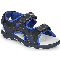 Schuhe Jungen Sportliche Sandalen Geox JR SANDAL PIANETA Marineblau