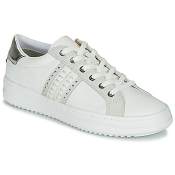 Chaussures Femme Baskets basses Geox D PONTOISE WHITE/SILVER