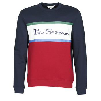 Kleidung Herren Sweatshirts Ben Sherman COLOUR BLOCKED LOGO SWEAT Marineblau / Rot