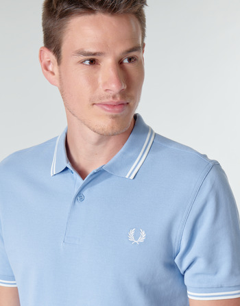 Fred Perry TWIN TIPPED FRED PERRY SHIRT SKY/SNWWHT/SNWWT