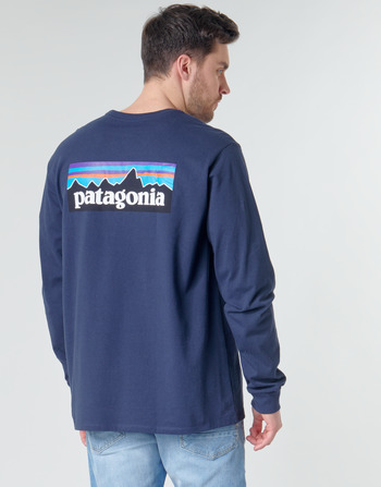 Kleidung Herren Langarmshirts Patagonia M's L/S P-6 Logo Responsibili-Tee Marineblau