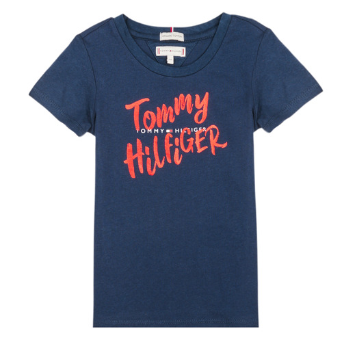 Kleidung Mädchen T-Shirts Tommy Hilfiger KG0KG05030 Marineblau