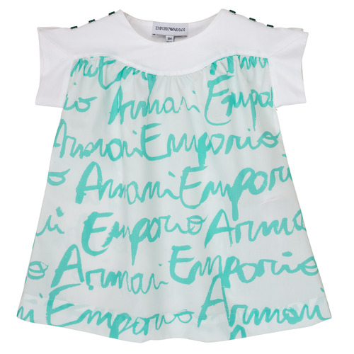 Kleidung Mädchen T-Shirts Emporio Armani Anas Weiß / Blau