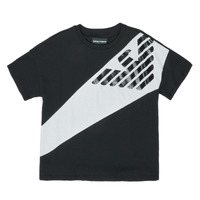 Vêtements Garçon T-shirts manches courtes Emporio Armani Blaise Noir / Blanc