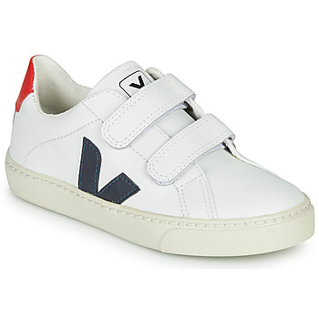 Schuhe Kinder Sneaker Low Veja SMALL-ESPLAR-VELCRO Weiß / Blau / Rot
