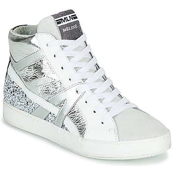 Schuhe Damen Sneaker High Meline IN1363 Weiß / Silber