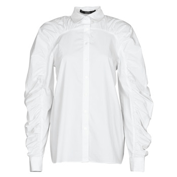 Kleidung Damen Hemden Karl Lagerfeld POPLIN BLOUSE W/ GATHERING Weiß