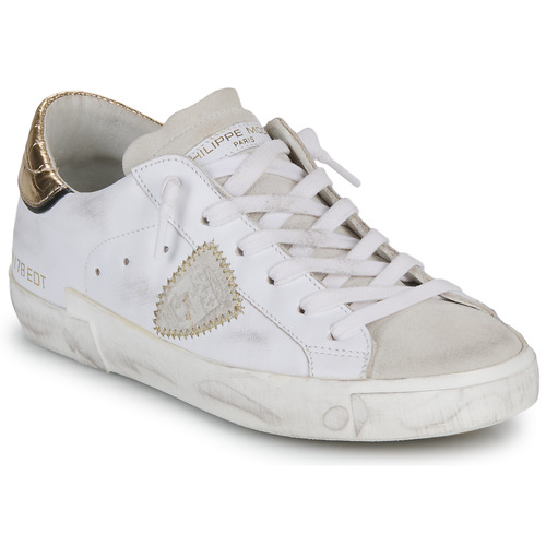 Schuhe Damen Sneaker Low Philippe Model PARIS X VEAU CROCO Weiß / Golden
