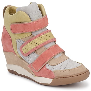 Chaussures Femme Baskets montantes Ash ALEX Corail / Jaune / Taupe