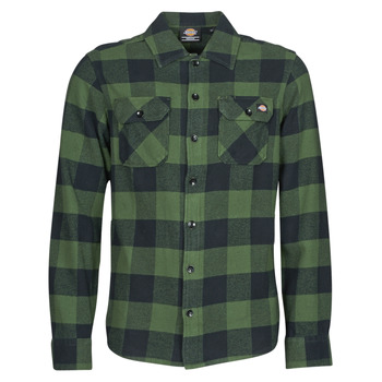 Kleidung Herren Langärmelige Hemden Dickies NEW SACRAMENTO SHIRT PINE GREEN Khaki