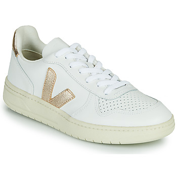 Schuhe Damen Sneaker Low Veja V-10 Weiß / Golden