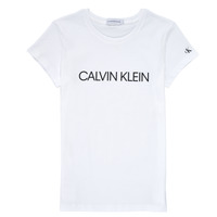 Kleidung Mädchen T-Shirts Calvin Klein Jeans INSTITUTIONAL T-SHIRT Weiß