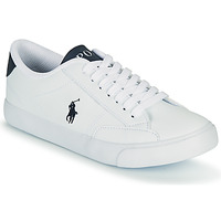 Schuhe Kinder Sneaker Low Polo Ralph Lauren THERON IV Weiß / Marineblau