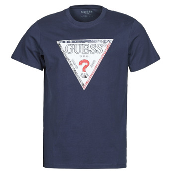 Kleidung Herren T-Shirts Guess TRIESLEY CN SS TEE Marineblau