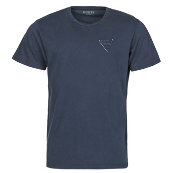 Kleidung Herren T-Shirts Guess LOGO ORGANIC BASIC CN SS TEE Marineblau