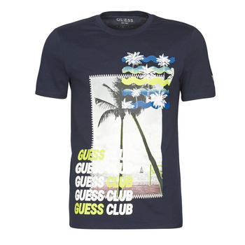 Kleidung Herren T-Shirts Guess GUESS CLUB CN SS TEE Marineblau