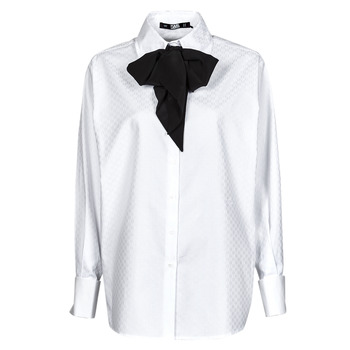 Kleidung Damen Hemden Karl Lagerfeld KL MONOGRAM POPLIN SHIRT Weiß