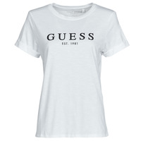 Vêtements Femme T-shirts manches courtes Guess ES SS GUESS 1981 ROLL CUFF TEE 