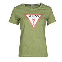 Kleidung Damen T-Shirts Guess SS CN ORIGINAL TEE Khaki