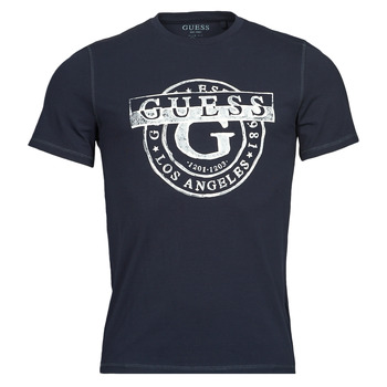 Kleidung Herren T-Shirts Guess DOUBLE G CN SS TEE Marineblau