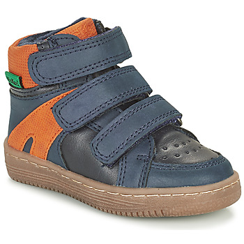 Schuhe Jungen Boots Kickers LOGGAN Marineblau / Orange