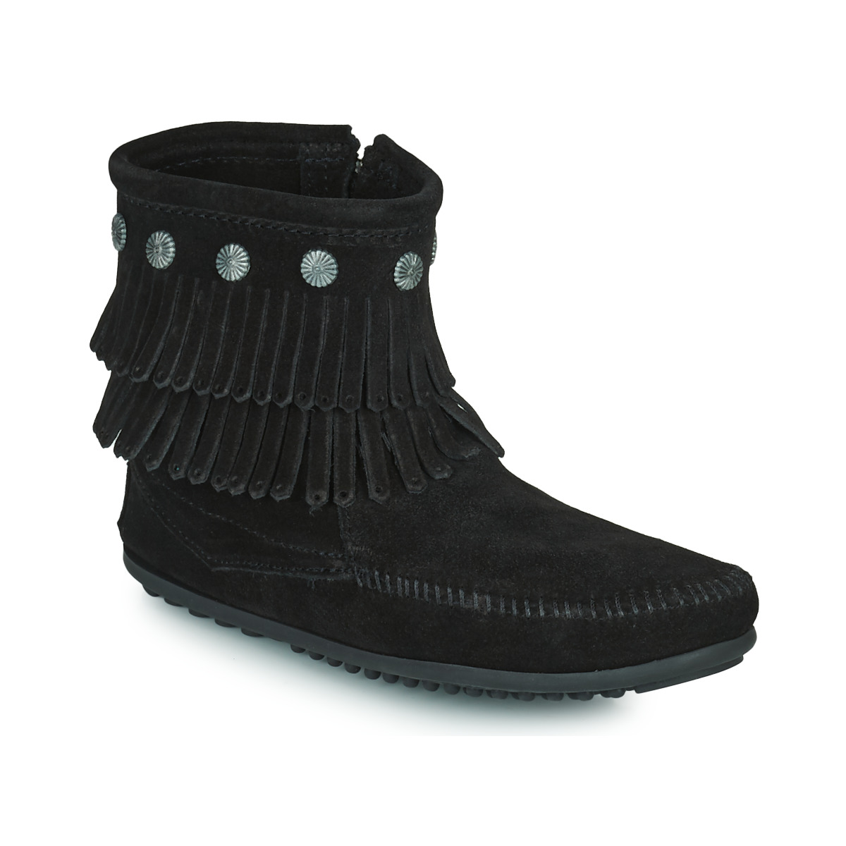 Schuhe Damen Boots Minnetonka DOUBLE FRINGE SIDE ZIP BOOT    