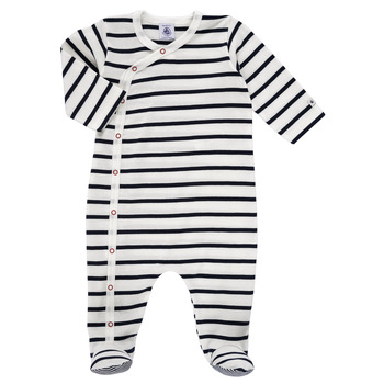 Kleidung Kinder Pyjamas/ Nachthemden Petit Bateau ONZER Weiß / Marineblau