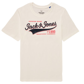Kleidung Jungen T-Shirts Jack & Jones JJELOGO TEE SS Weiß