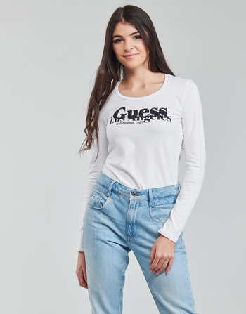 Abbigliamento Donna T-shirts a maniche lunghe Guess LS CN ASTRELLE TEE 