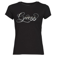 Vêtements Femme T-shirts manches courtes Guess SS GLITZY LOGO R4 