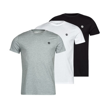 Kleidung Herren T-Shirts Timberland SS BASIC JERSEY X3 Weiß / Grau