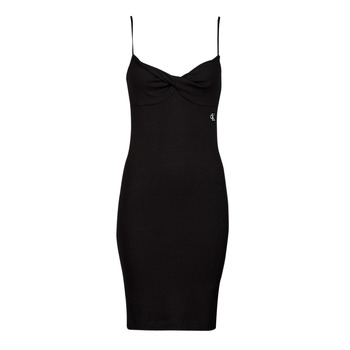 Vêtements Femme Robes courtes Calvin Klein Jeans STRAPPY TWISTED RIB DRESS 