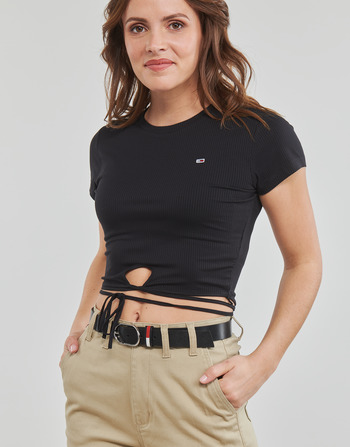 Tommy Jeans TJW CROP STRAP RIB FRONT KNOT SS    