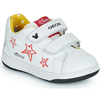 Schuhe Kinder Sneaker Low Geox B NEW FLICK BOY Weiß / Rot