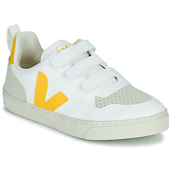 Schuhe Mädchen Sneaker Low Veja Small V-10 Velcro Weiß / Golden