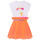 Kleidung Mädchen Kurze Kleider Billieblush ANDORRE Weiß / Orange